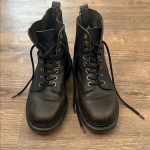 Dr. Martens Pascal Black Brown Leather Lace-Up Boots Size 7M 8W